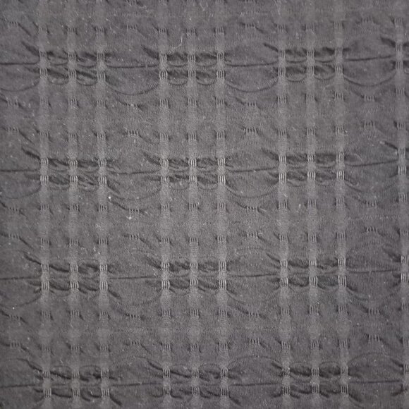 Peck & Peck Boat Neck 3/4 Sleeve Black Damask Pullover Tunic Top - Picture 2 of 4